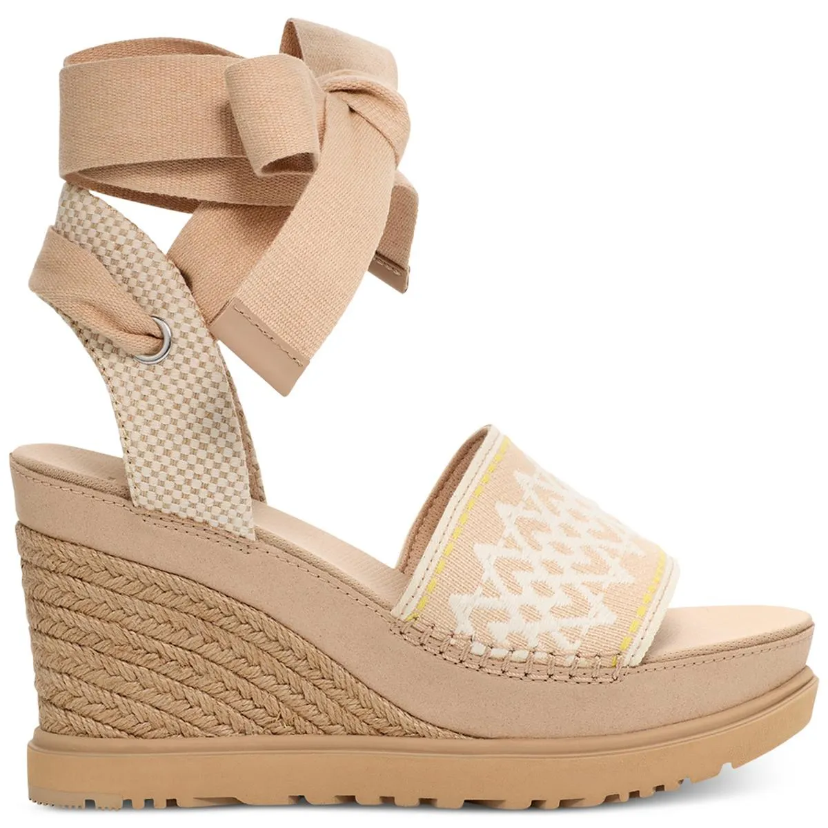 Abbot Womens Canvas Lace-Up Espadrille Heels