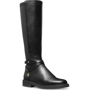 Abigail Womens Buckle Leather Knee-High Boots