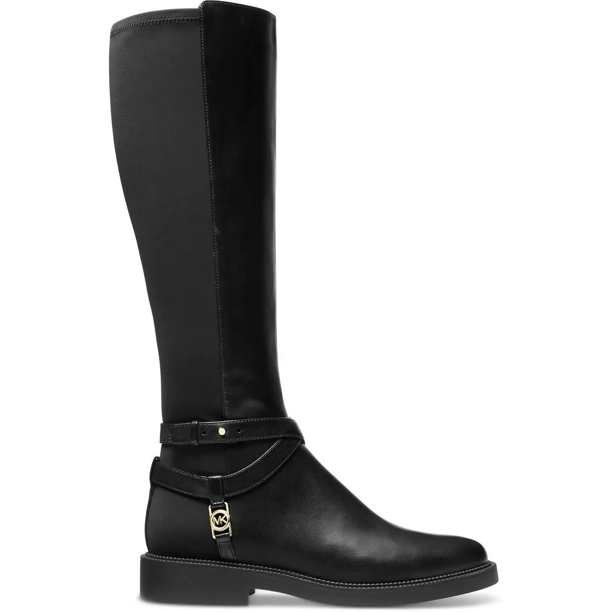 Abigail Womens Buckle Leather Knee-High Boots