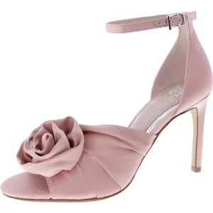 Adaline Womens Satin Rosette Heels