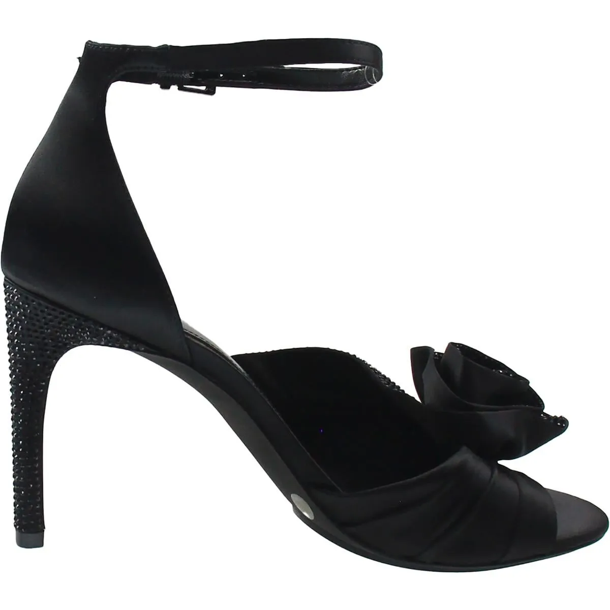 Adaline Womens Satin Rosette Heels