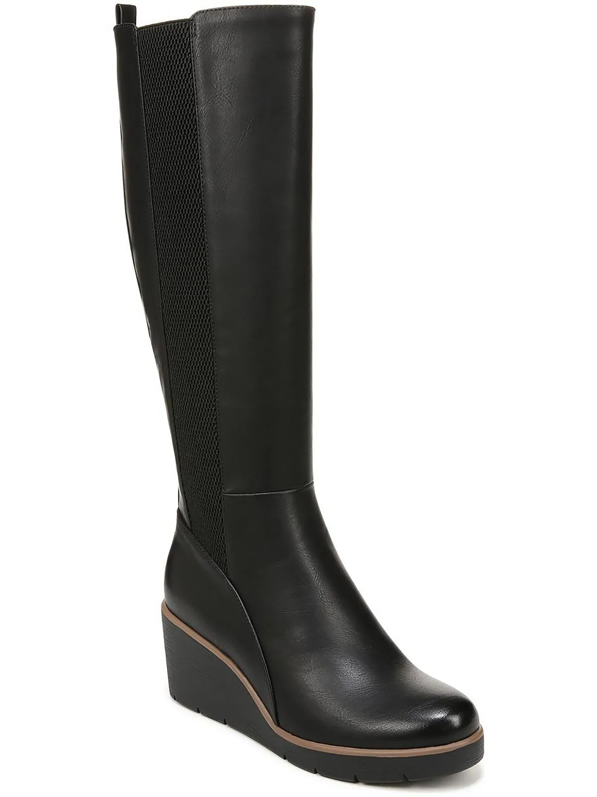 Adrian Womens Faux Leather Wide Calf Knee-High Boots