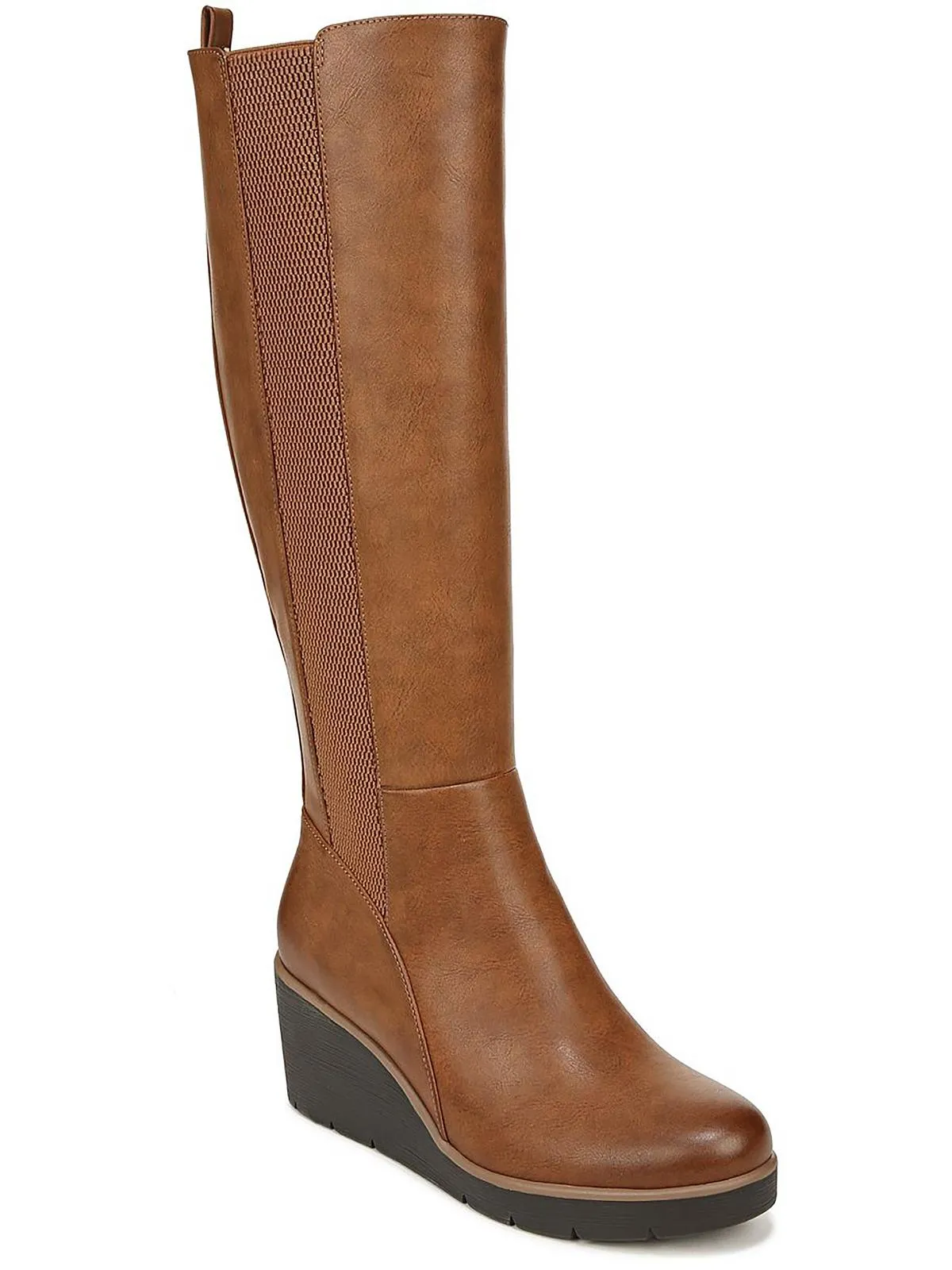 Adrian Womens Faux Leather Wide Calf Knee-High Boots