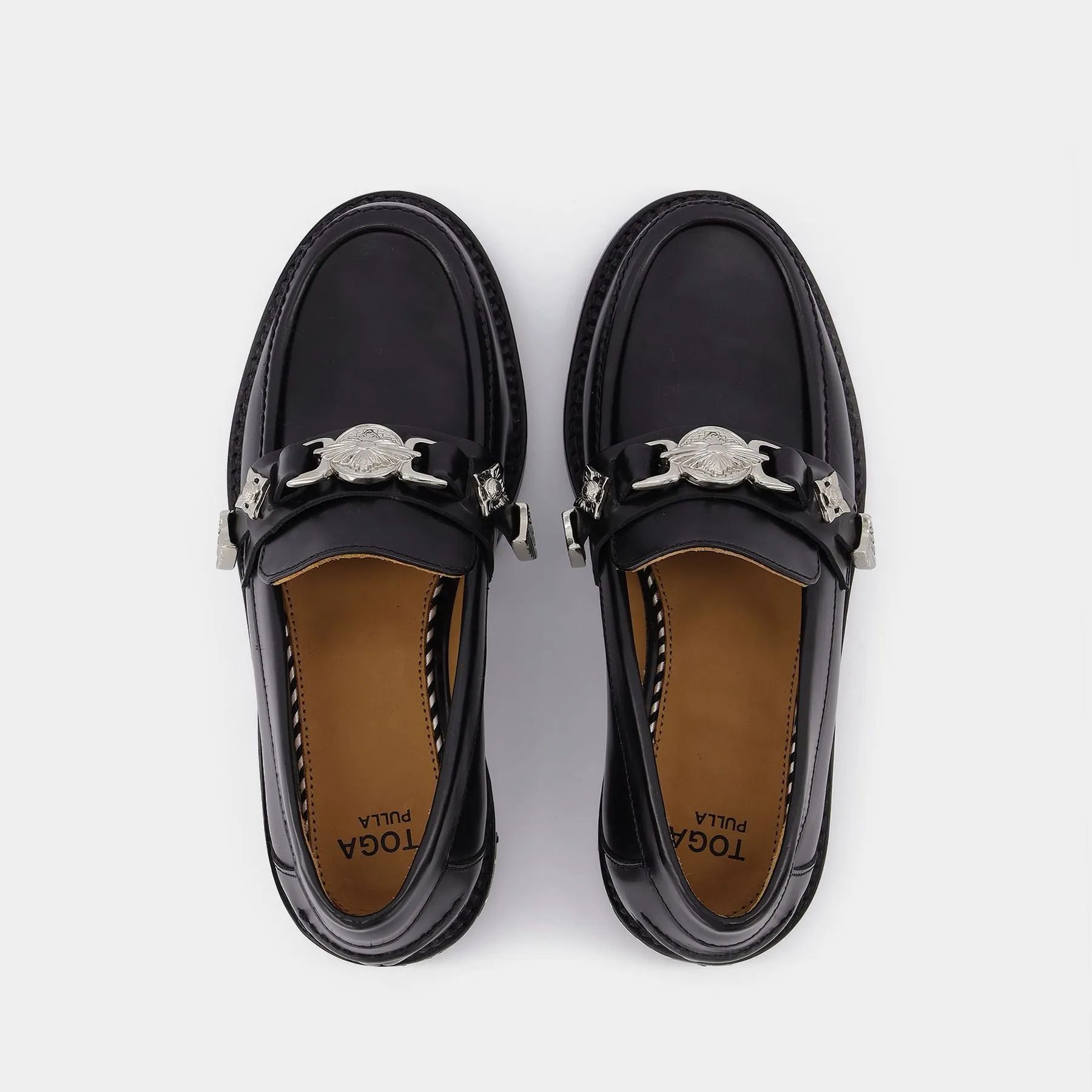 Aj1041 Loafers - Toga Pulla - Black - Polido