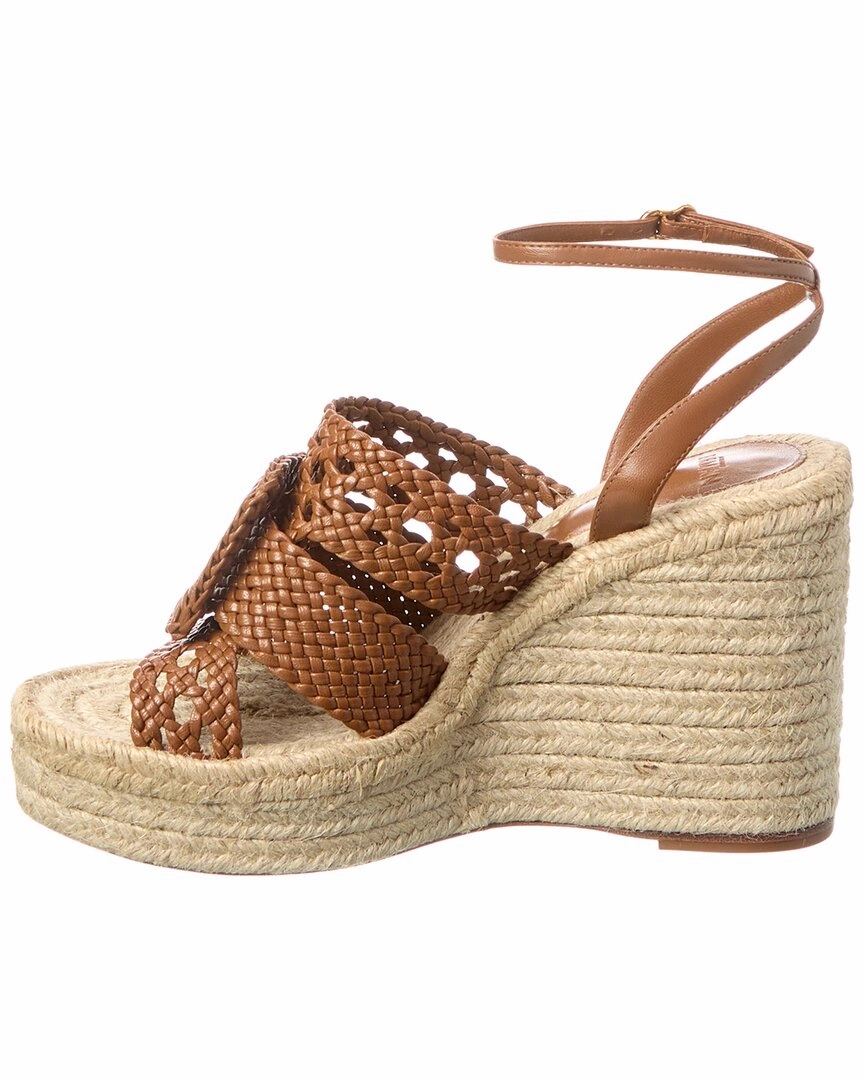 Alexandre Birman Lana 150 Woven Leather Wedge Sandal