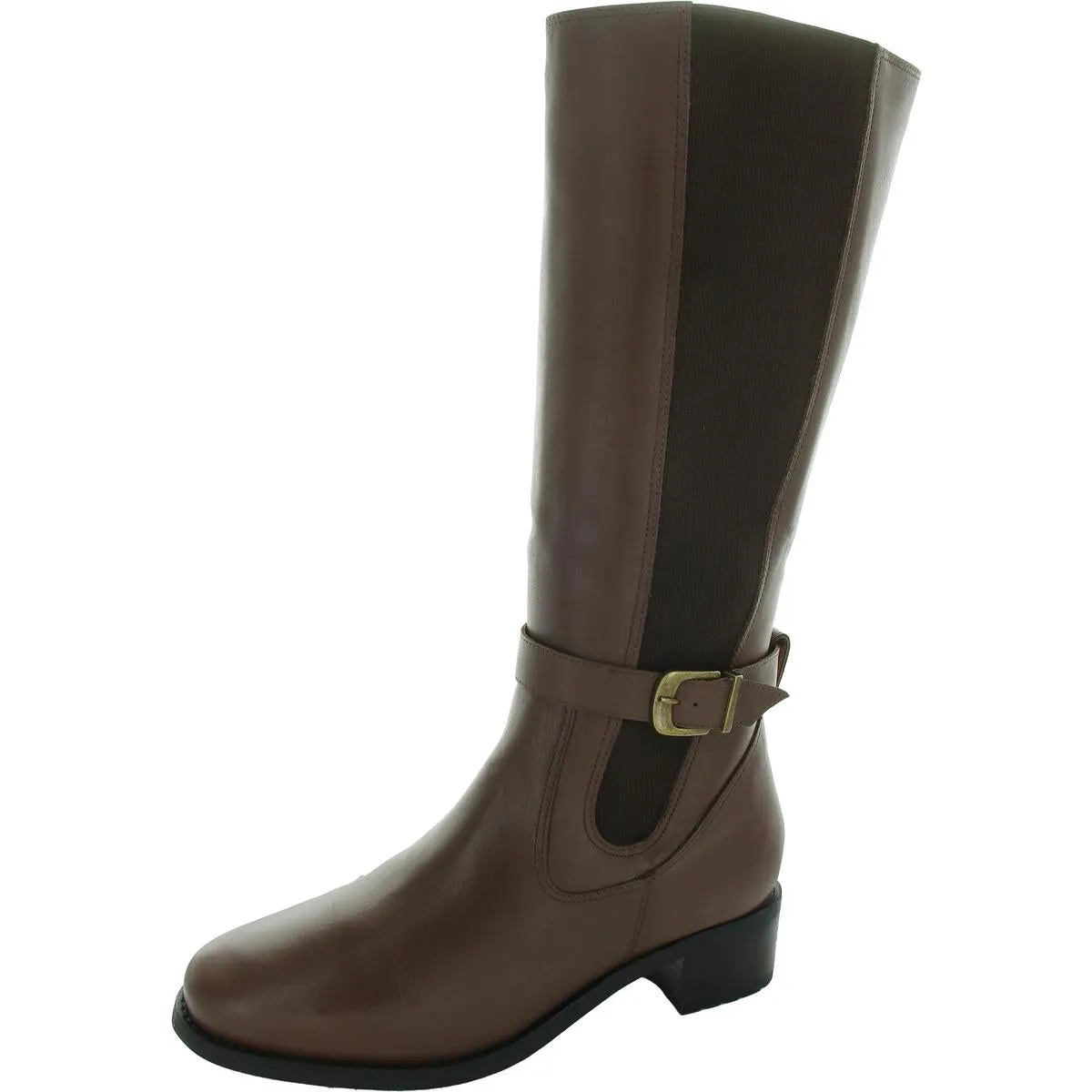 Allegria Womens Leather Stacked Heel Knee-High Boots