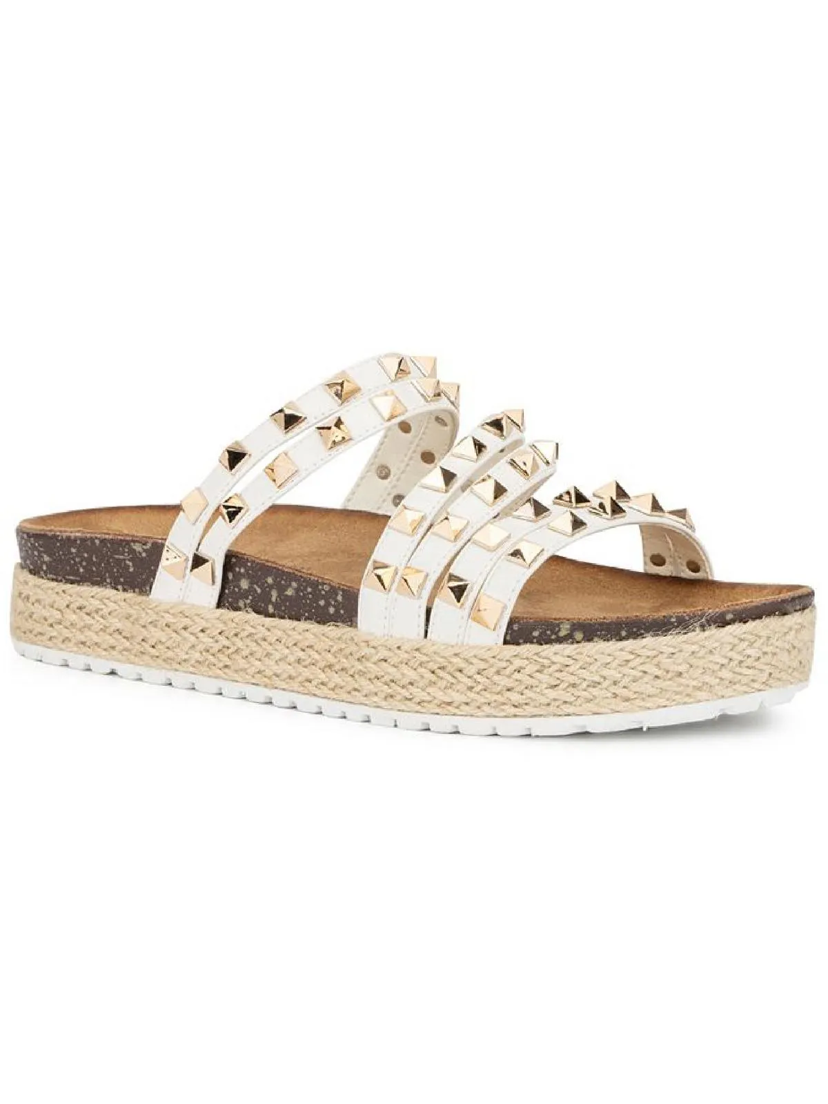 Amalfi Womens Faux Leather Footbed Flatform Sandals