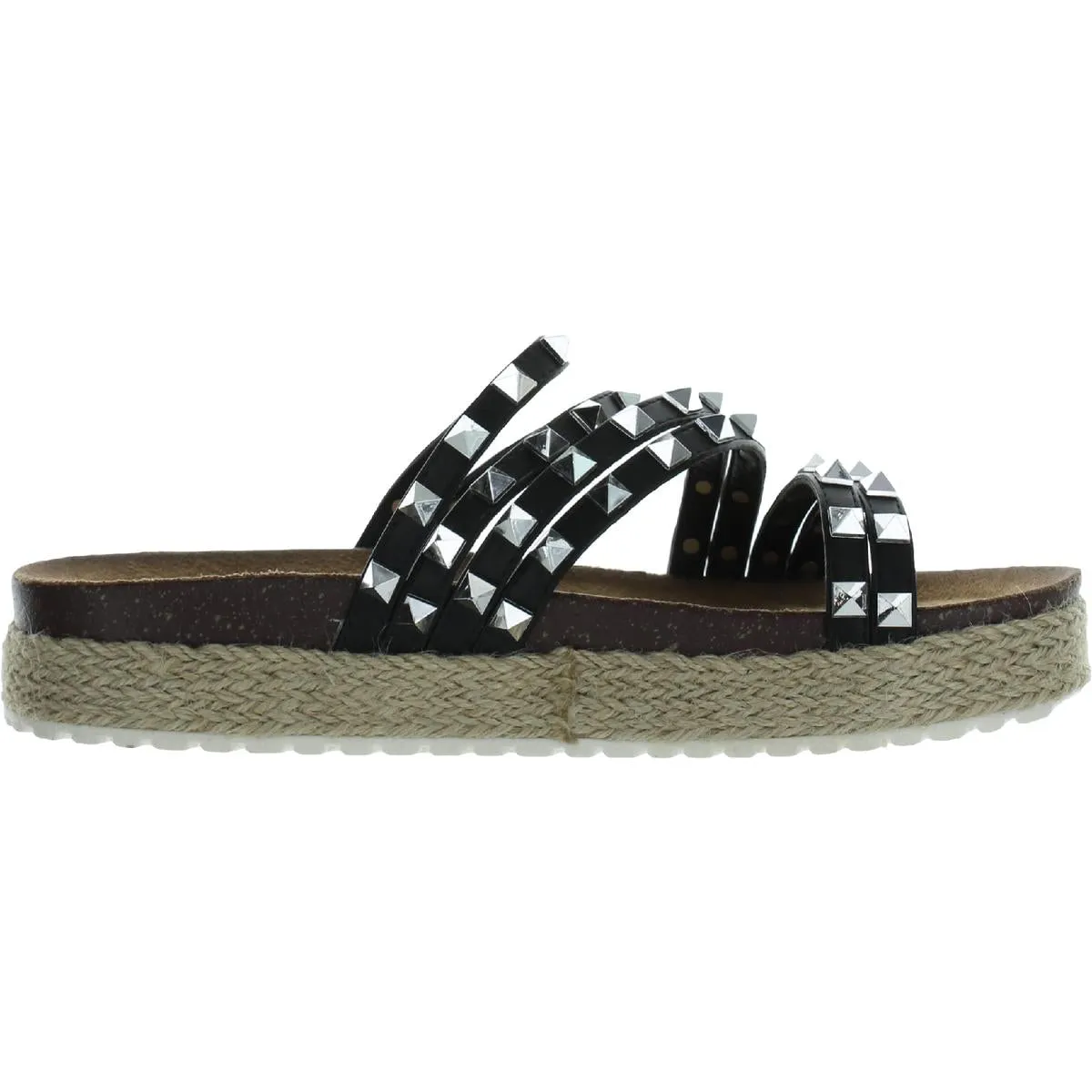Amalfi Womens Faux Leather Footbed Flatform Sandals