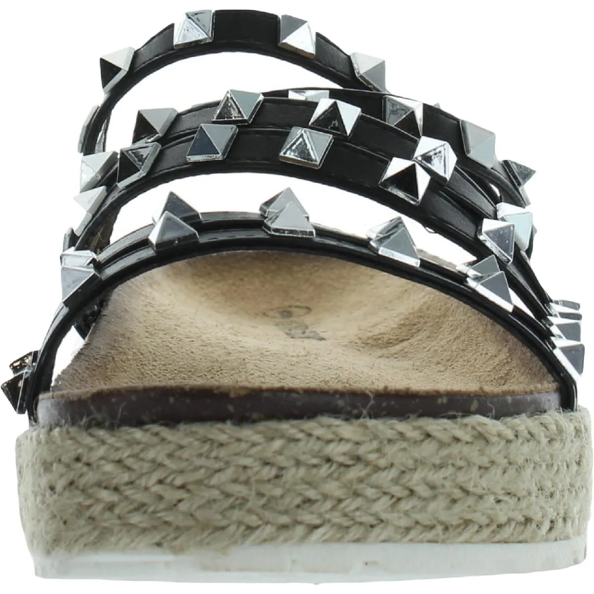 Amalfi Womens Faux Leather Footbed Flatform Sandals
