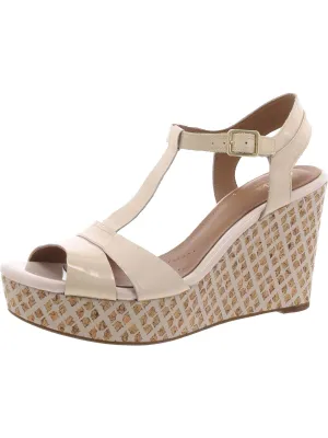 Amelia Roma Womens Patent Leather Ankle Strap Platform Sandals