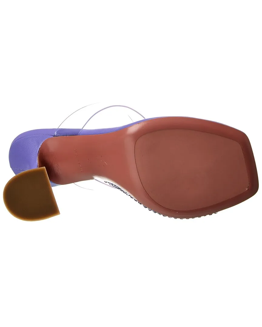 AMINA MUADDI Paloma Leather & Vinyl Sandal