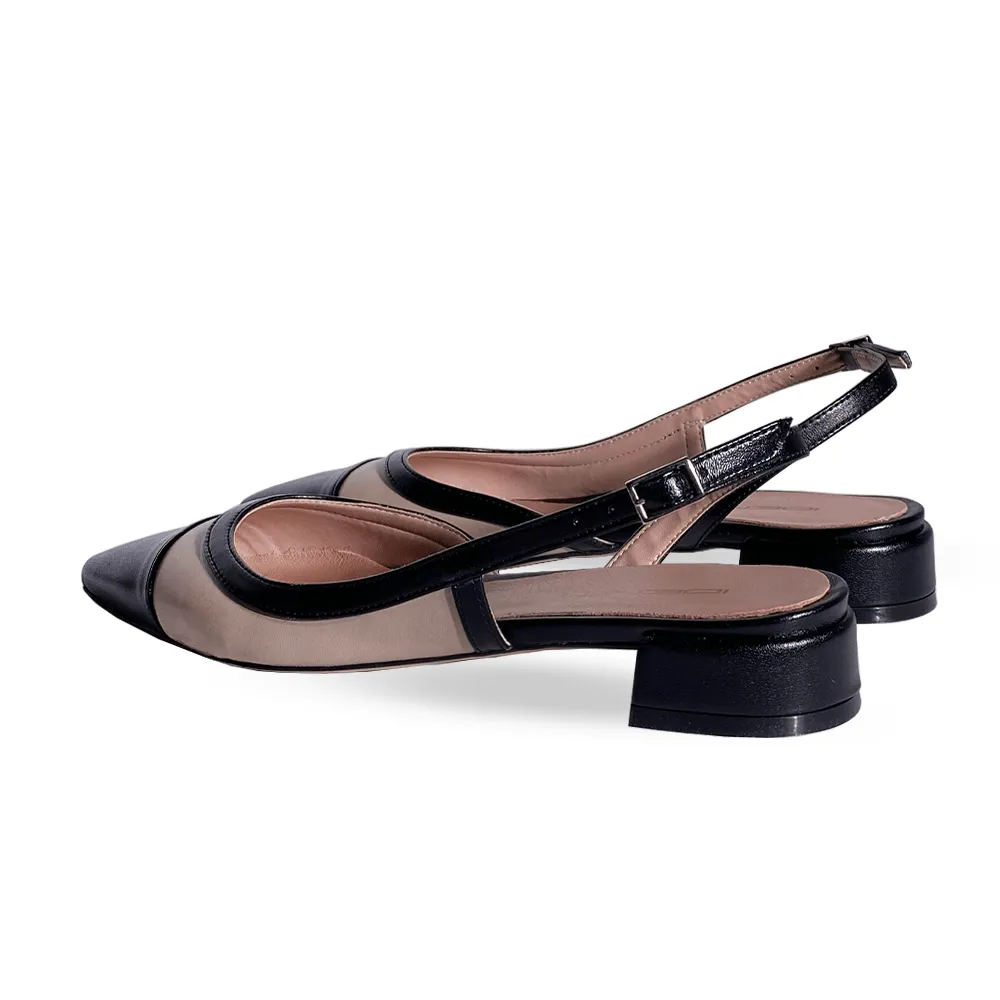 ANGY LEATHER BEIGE/BLACK