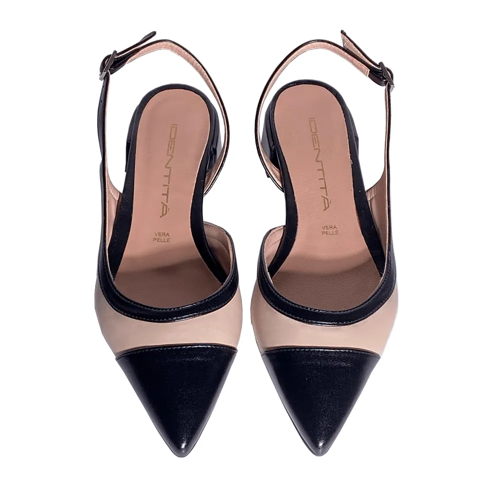 ANGY LEATHER BEIGE/BLACK