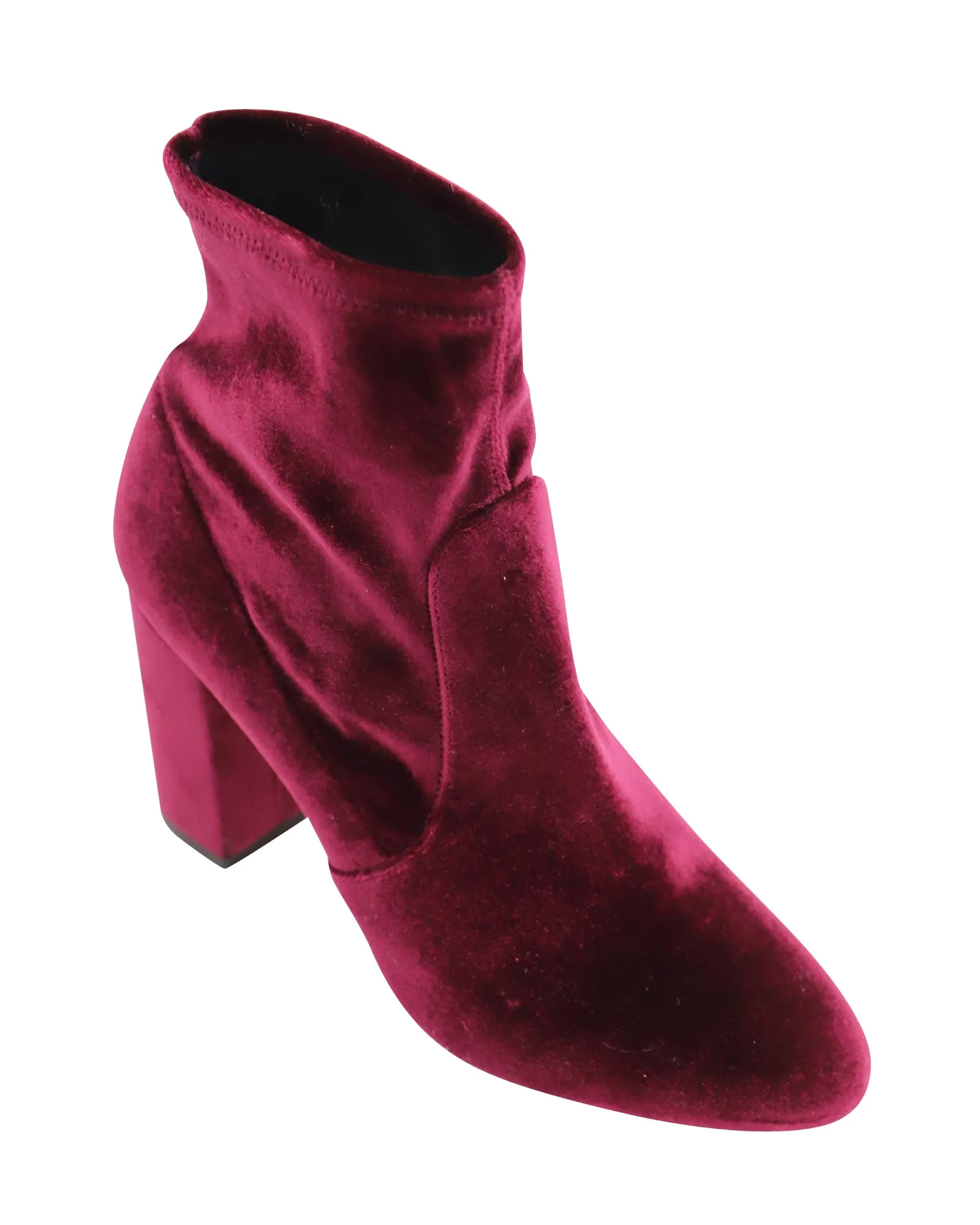 Aquazzura So Me 85 Ankle Boots in Burgundy Velvet