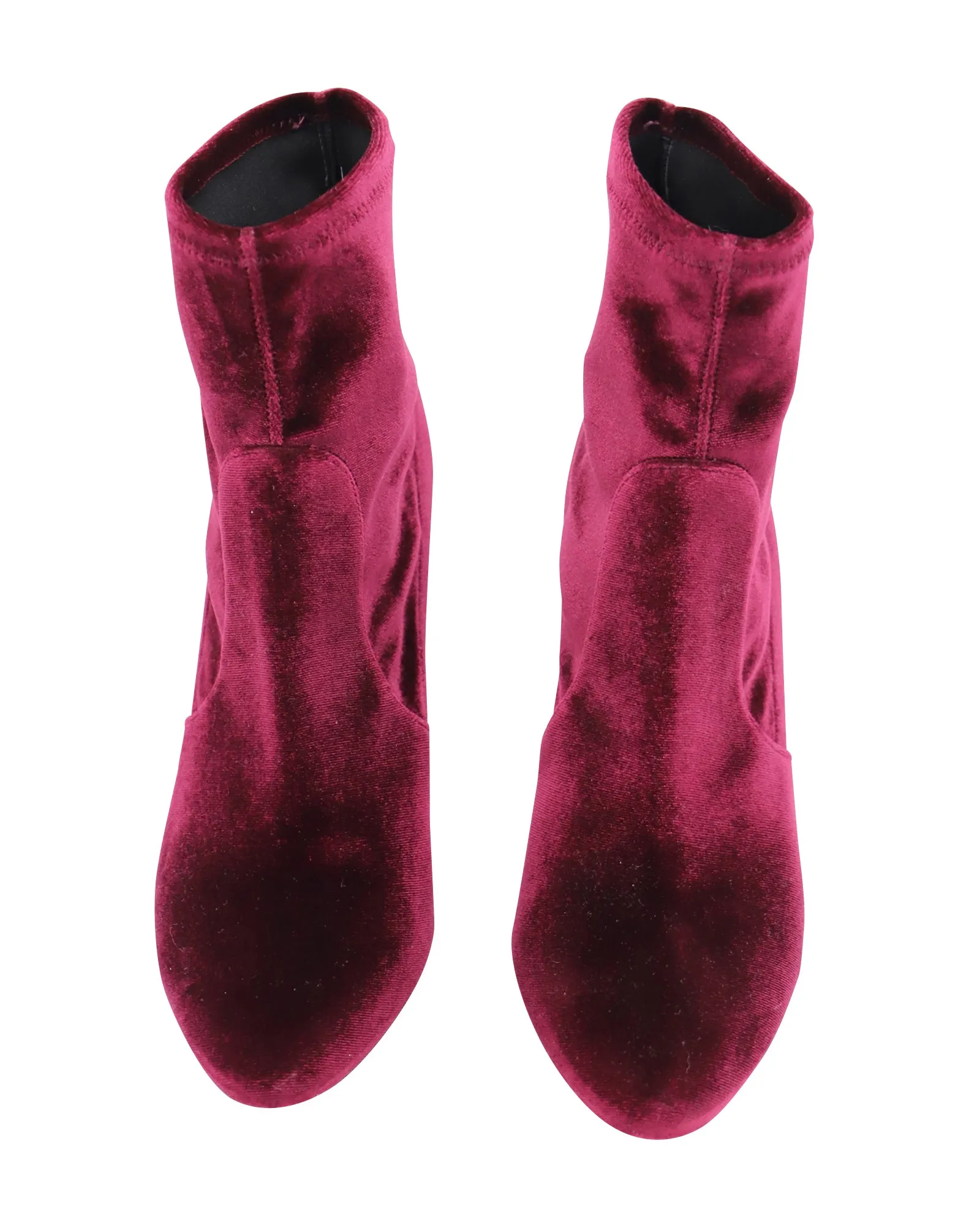 Aquazzura So Me 85 Ankle Boots in Burgundy Velvet