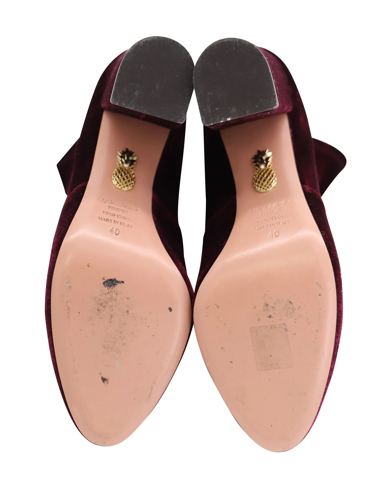 Aquazzura So Me 85 Ankle Boots in Burgundy Velvet