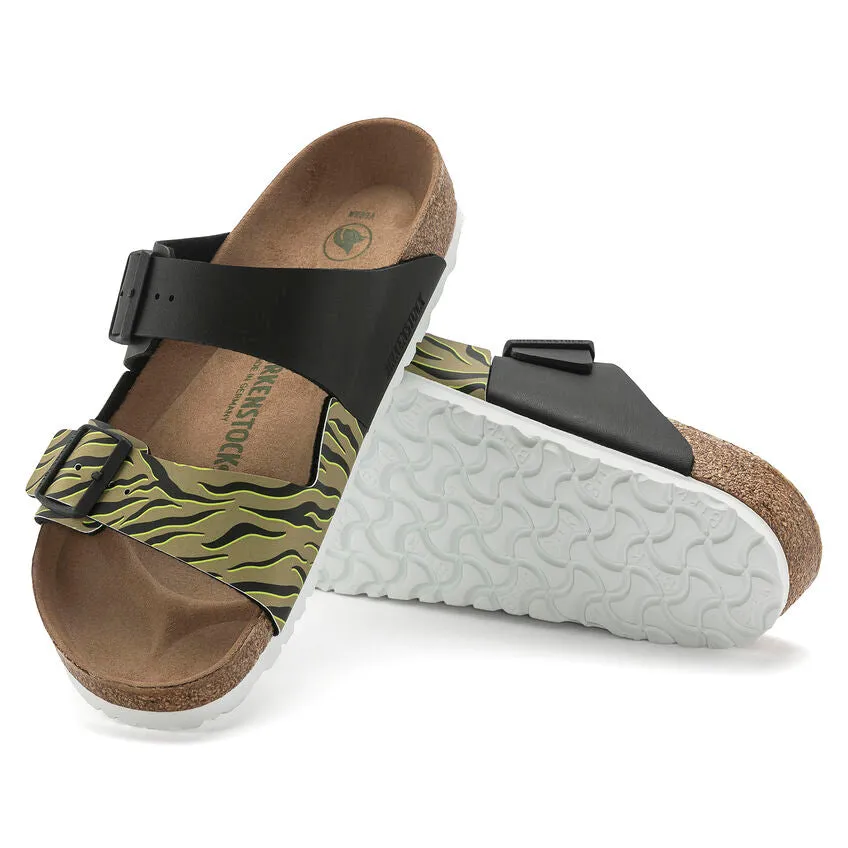 Arizona Split Vegan - Zebra Cork Brown-Black Birko-Flor||Arizona Split Vgane - Birko-Flor zbre brun lige et noir