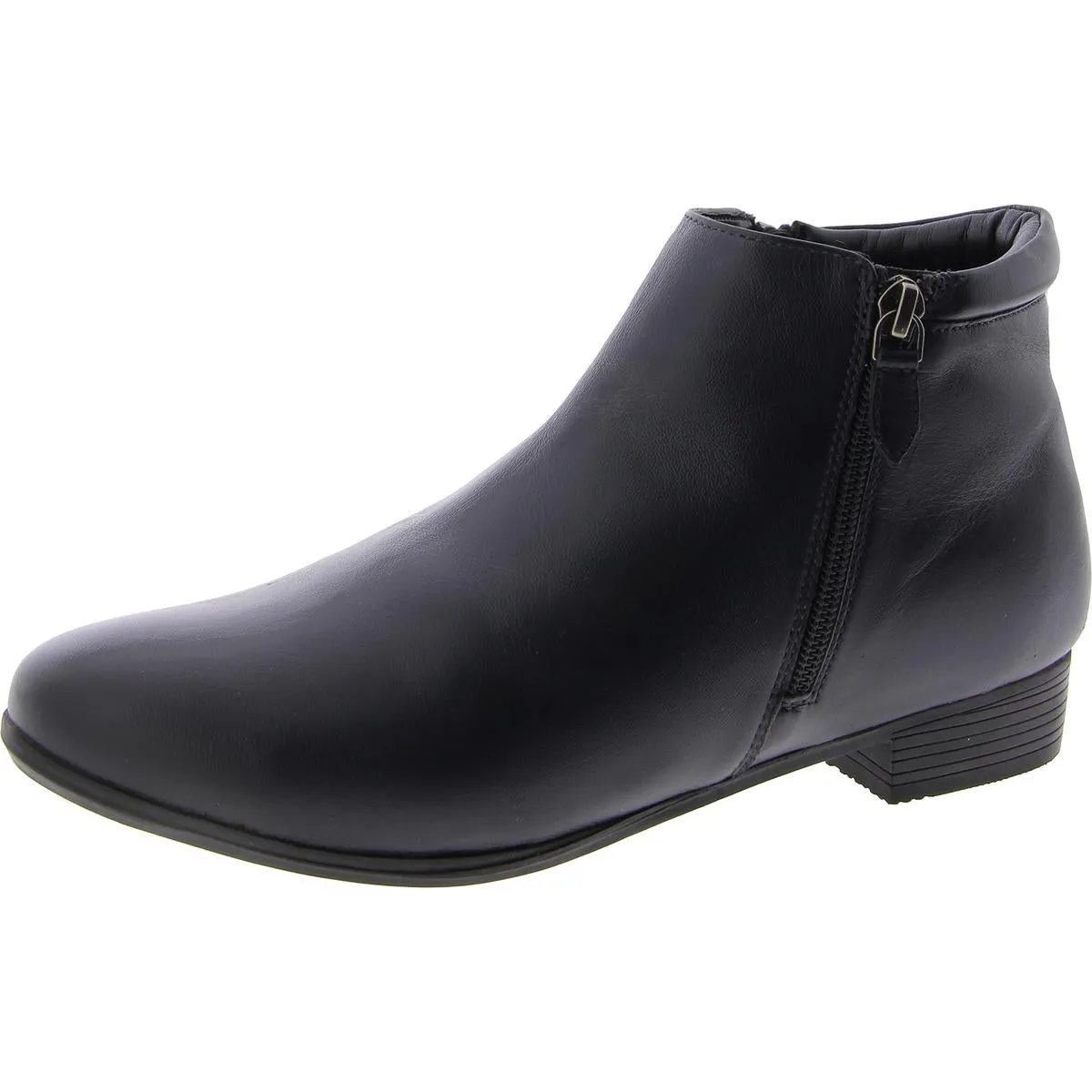 Aspen Womens Leather Round Toe Ankle Boots