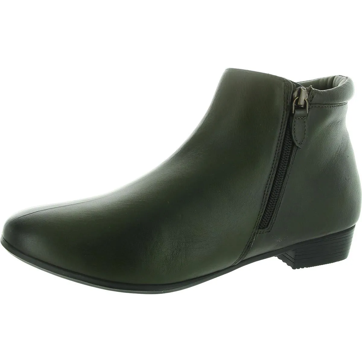 Aspen Womens Leather Round Toe Ankle Boots