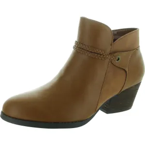 AUDRINA Womens Cushioned Footbed Faux Leather Chelsea Boots