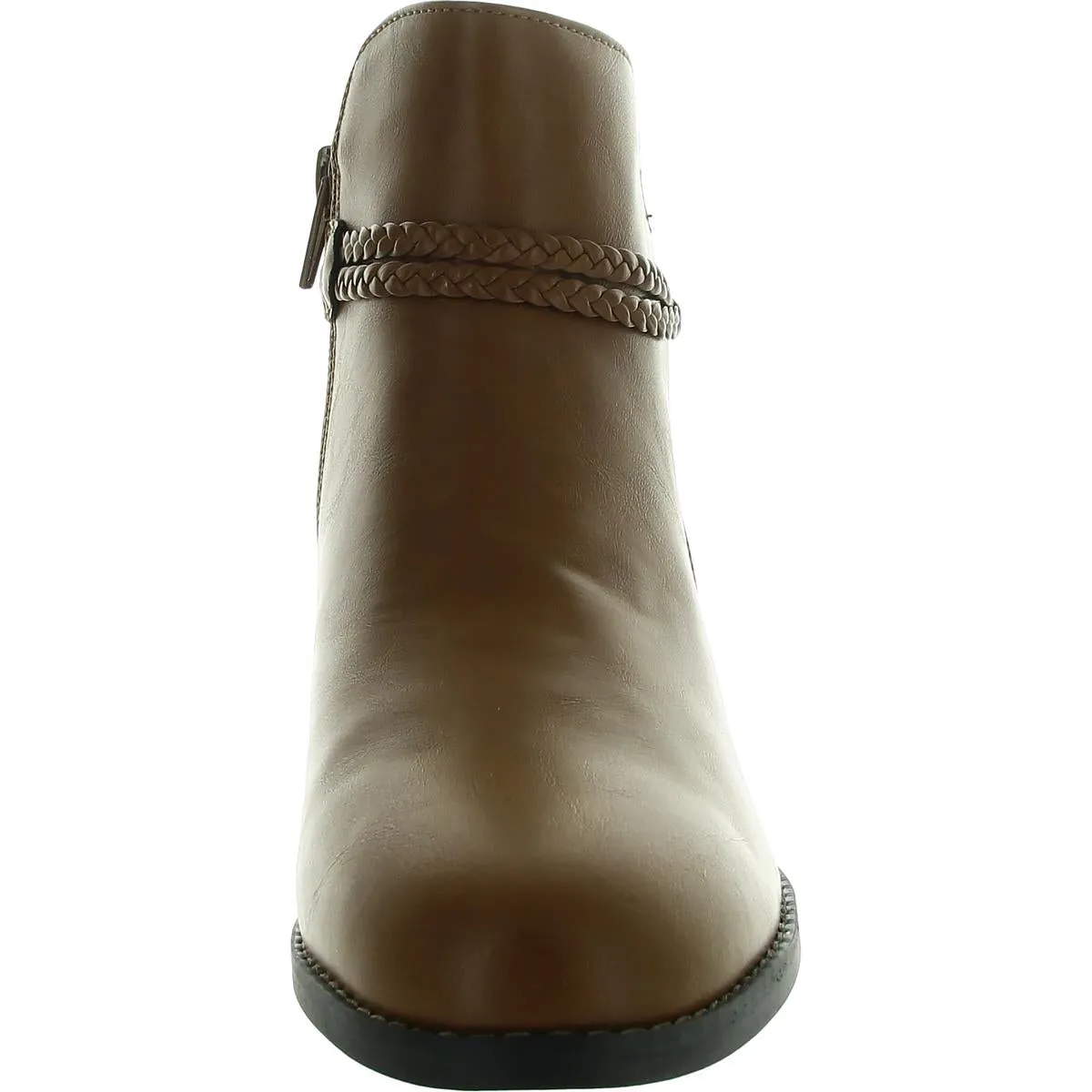 AUDRINA Womens Cushioned Footbed Faux Leather Chelsea Boots