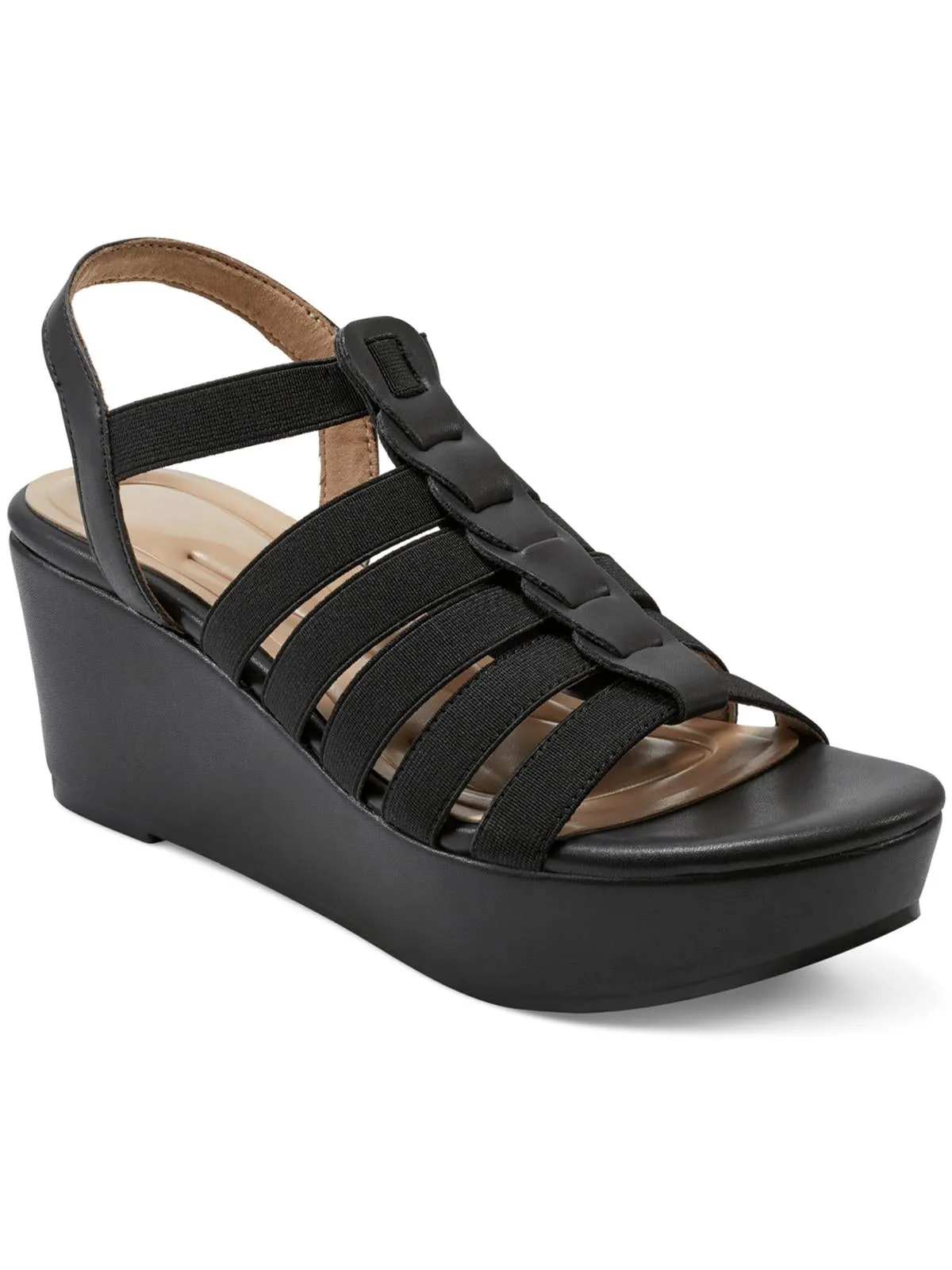 Avinna Womens Faux Leather Strappy Platform Sandals