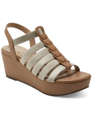 Avinna Womens Faux Leather Strappy Platform Sandals
