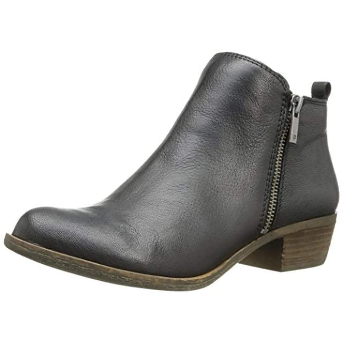 Basel Womens Textured Block Heel Ankle Boots