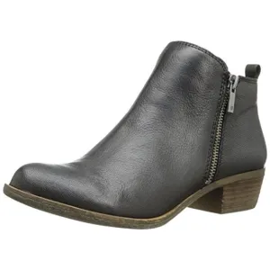 Basel Womens Textured Block Heel Ankle Boots
