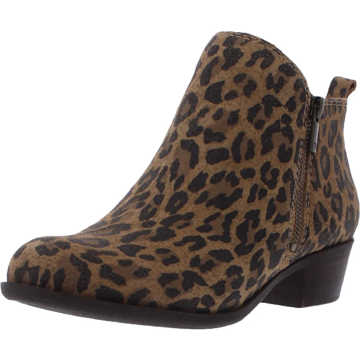 Basel Womens Textured Block Heel Ankle Boots