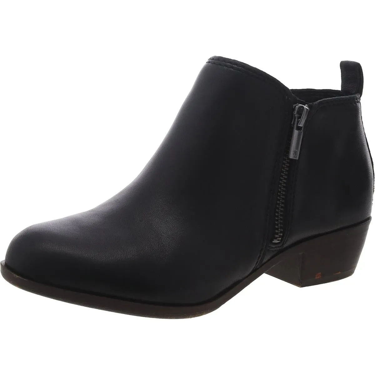 Basel Womens Textured Block Heel Ankle Boots