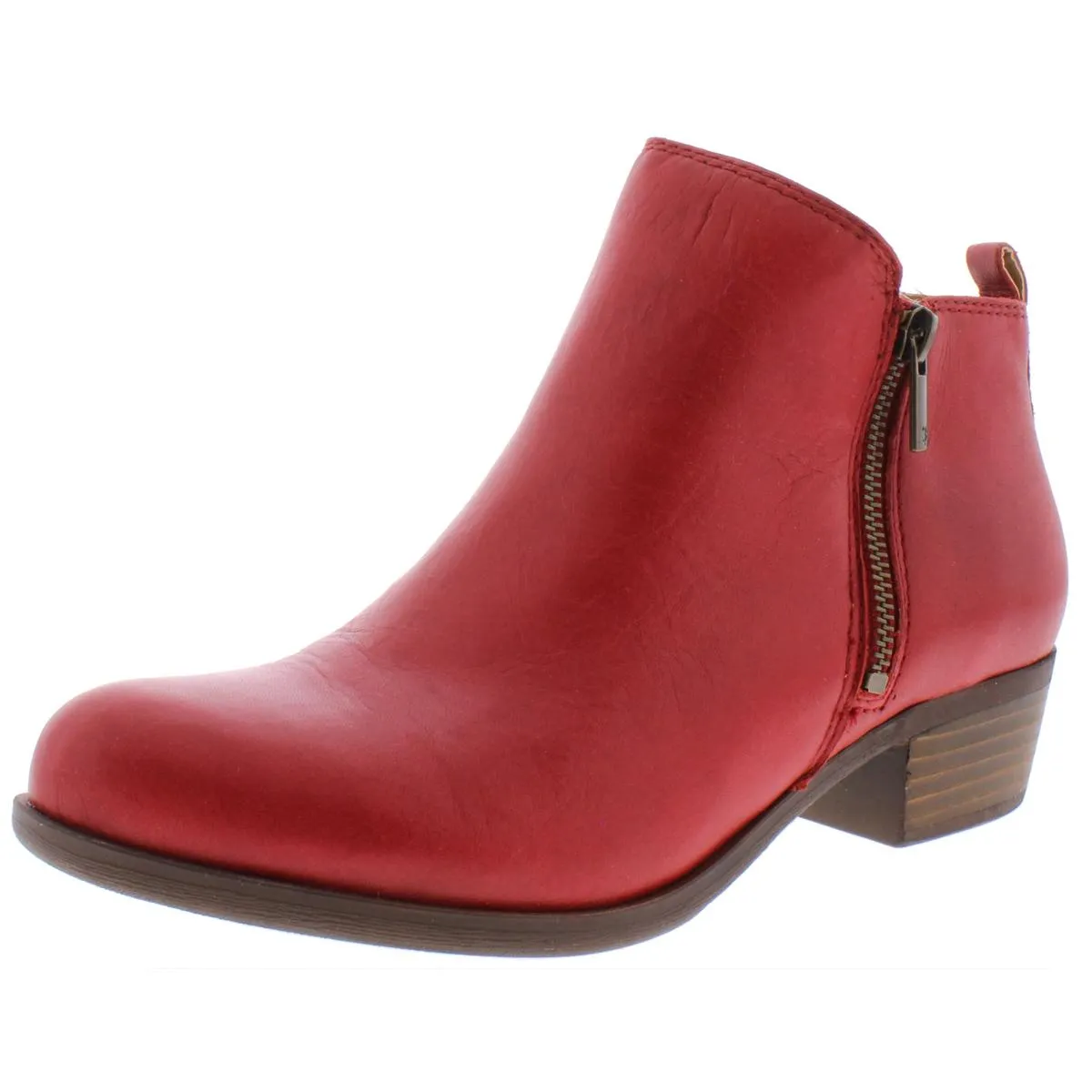 Basel Womens Textured Block Heel Ankle Boots