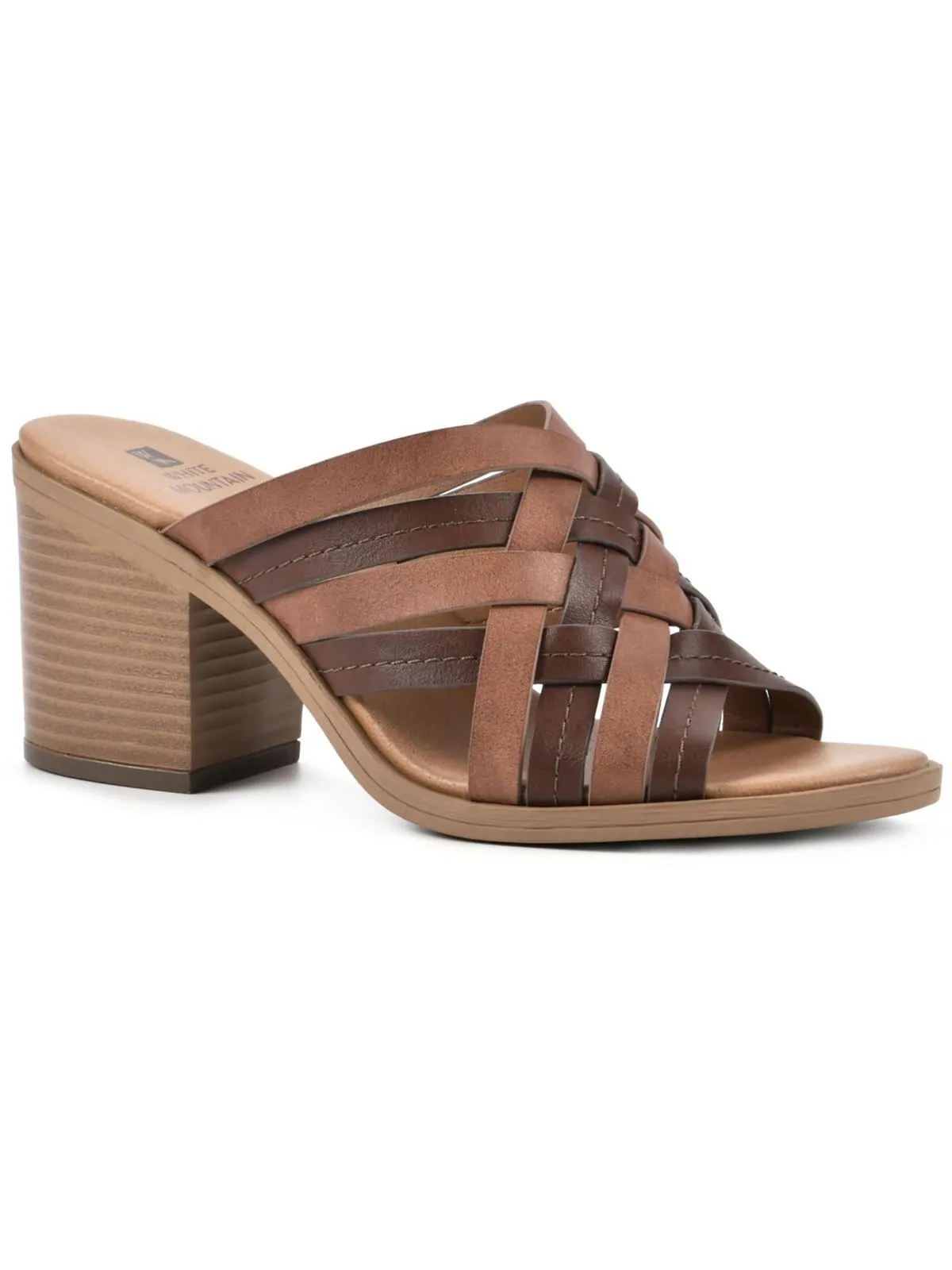 Be Happy Womens Faux Leather Round Toe Block Heel
