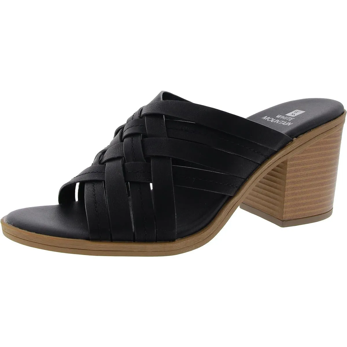 Be Happy Womens Faux Leather Round Toe Block Heel