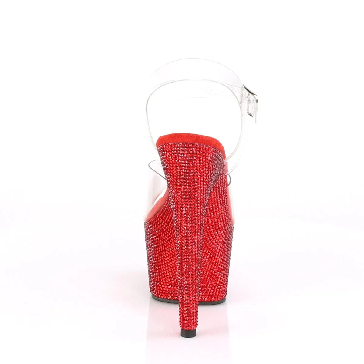 BEJEWELED-708DM Clear/Red Rhinestones