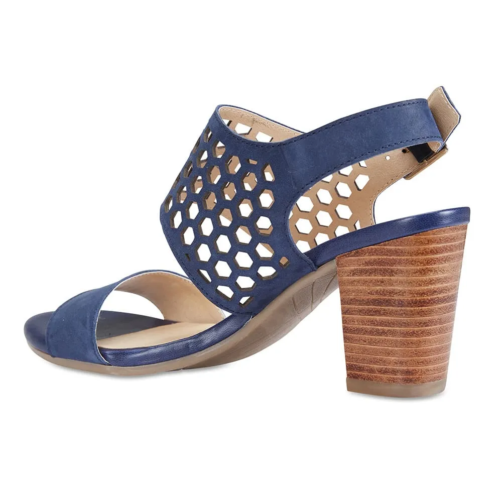Benson Heel in Navy Leather