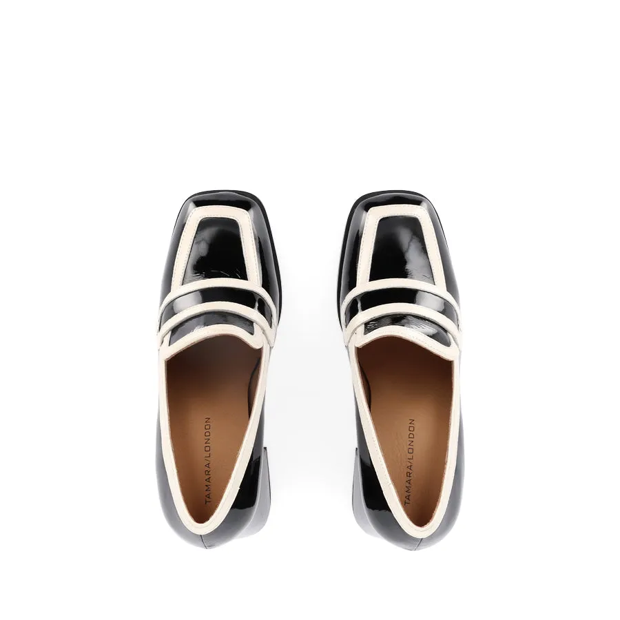 BERGEN - BLACK/BONE PATENT LEATHER