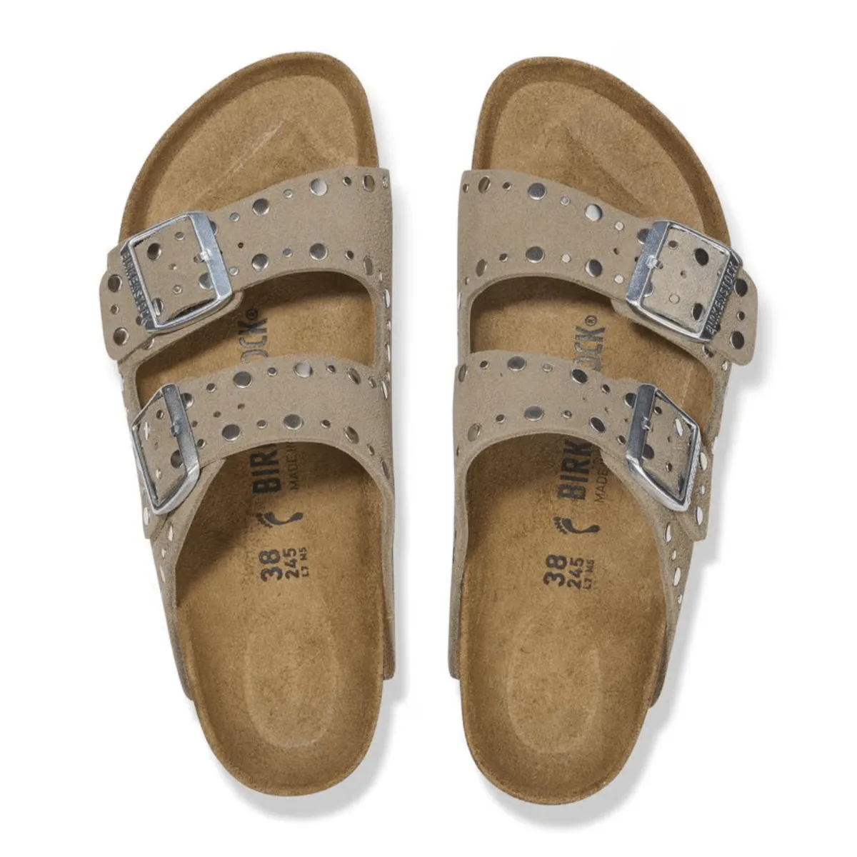 Birkenstock Women's Arizona Rivets Taupe Suede