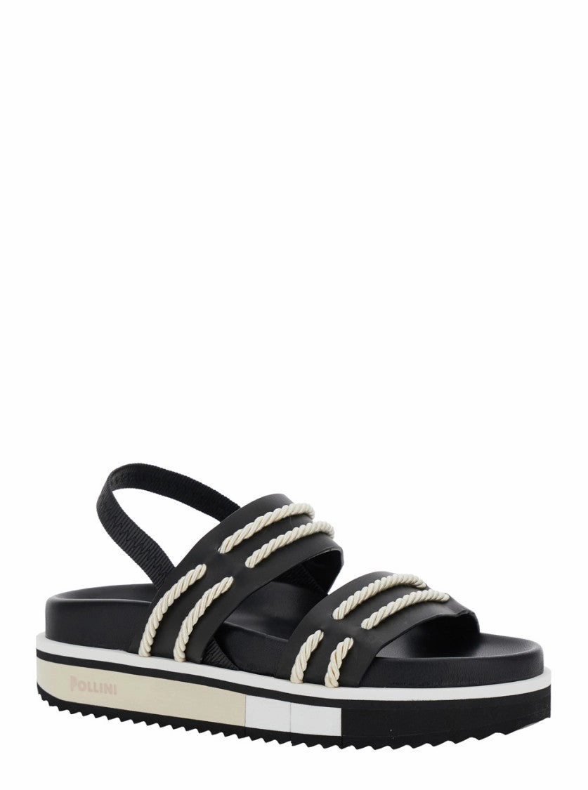 Black Sandals With Elastic Strap