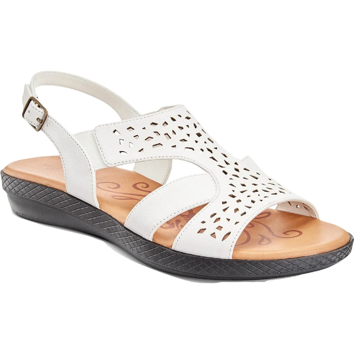 Bolt Womens Faux Leather Flat Flat Sandals