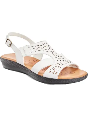 Bolt Womens Faux Leather Flat Flat Sandals