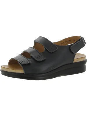 Bonita Womens Leather Peep-Toe Slingback Sandals