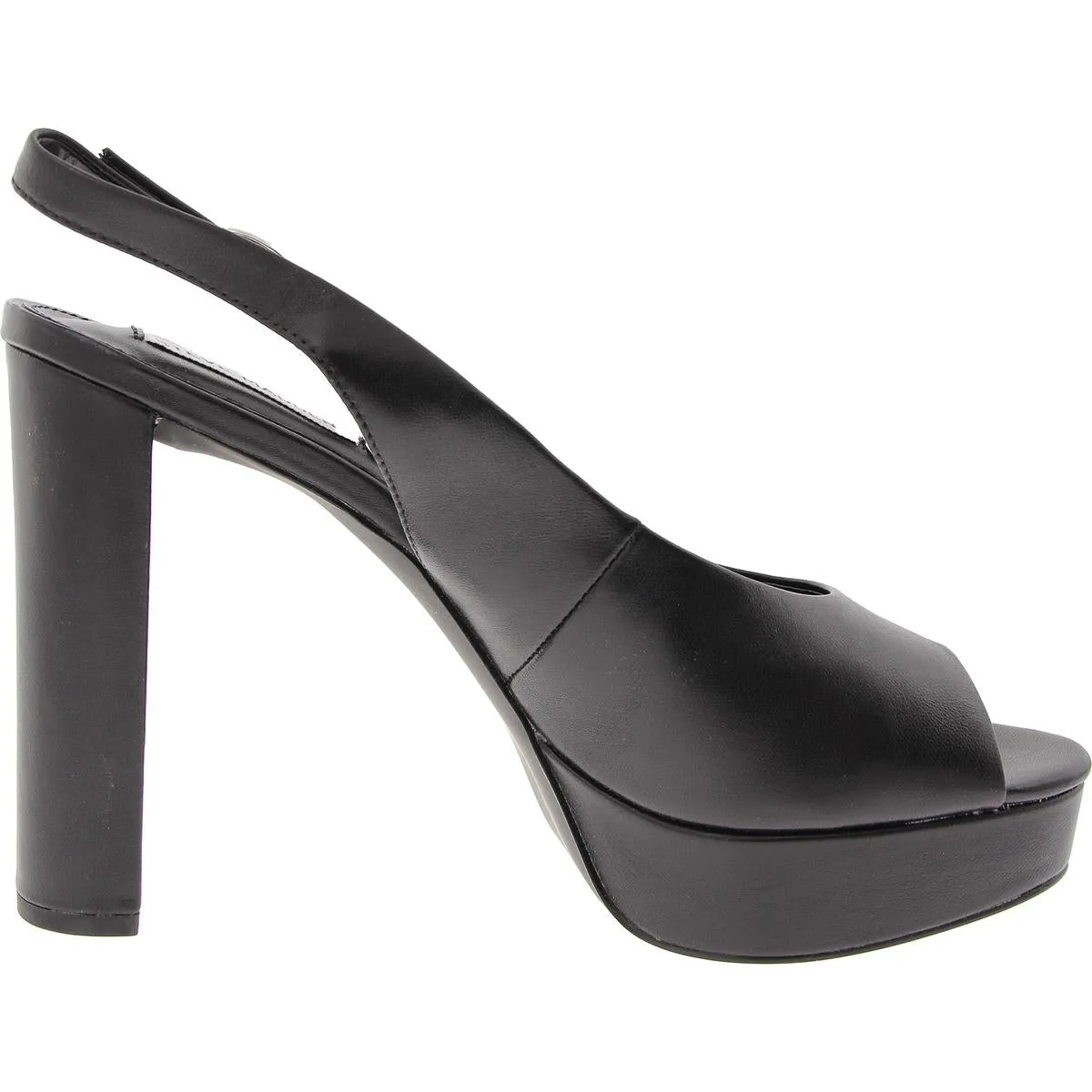 Booker Womens Buckle Leather Block Heel