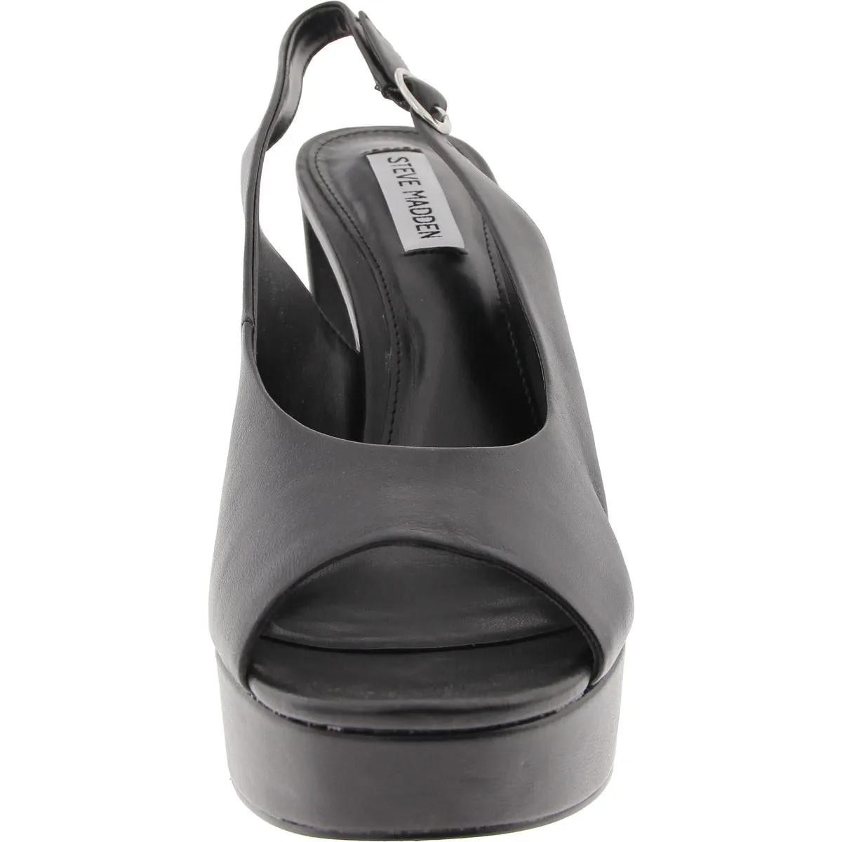 Booker Womens Buckle Leather Block Heel