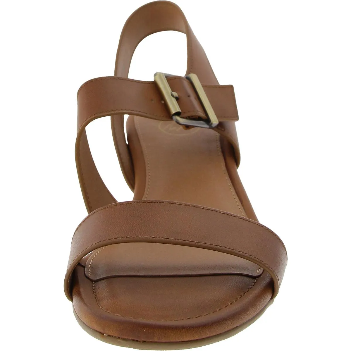 BRUX Womens Cushioned Footbed Faux Leather Wedge Sandals