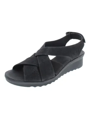 Caddell Bright Womens Faux Suede Criss-Cross Wedges