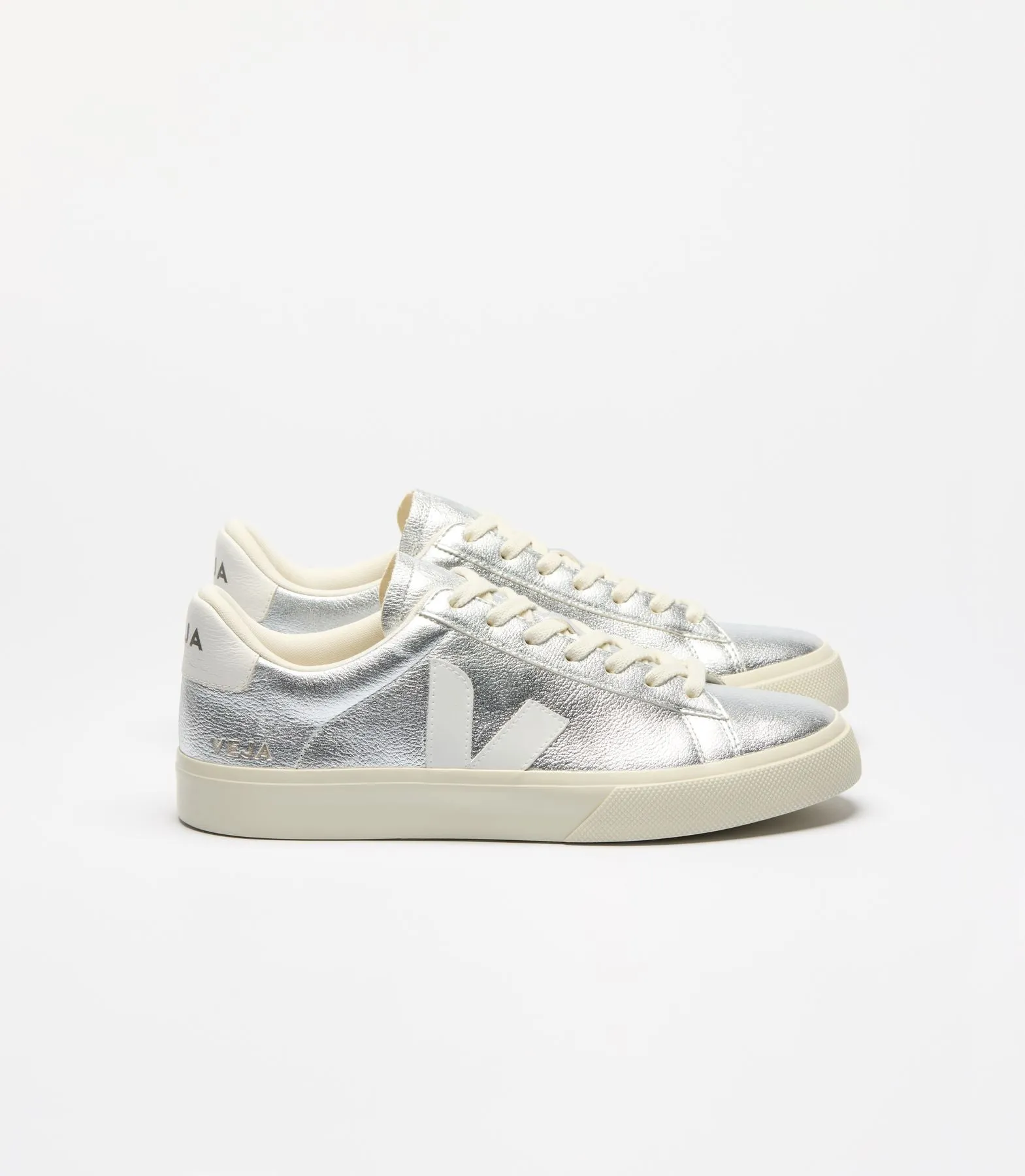 Campo Sneakers in Silver and White Chromefree Leather