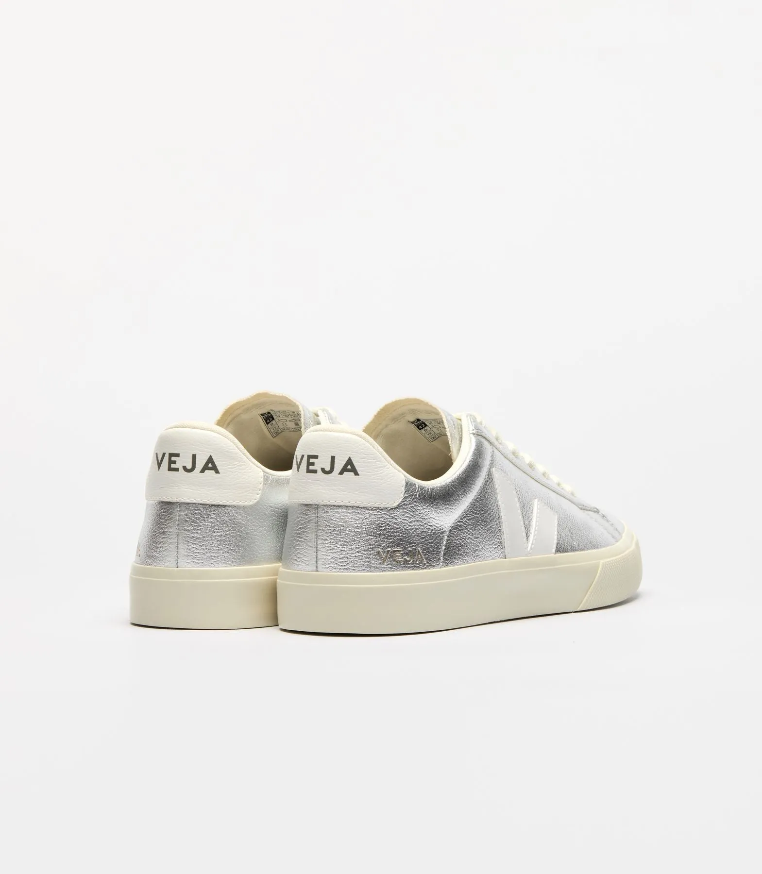 Campo Sneakers in Silver and White Chromefree Leather