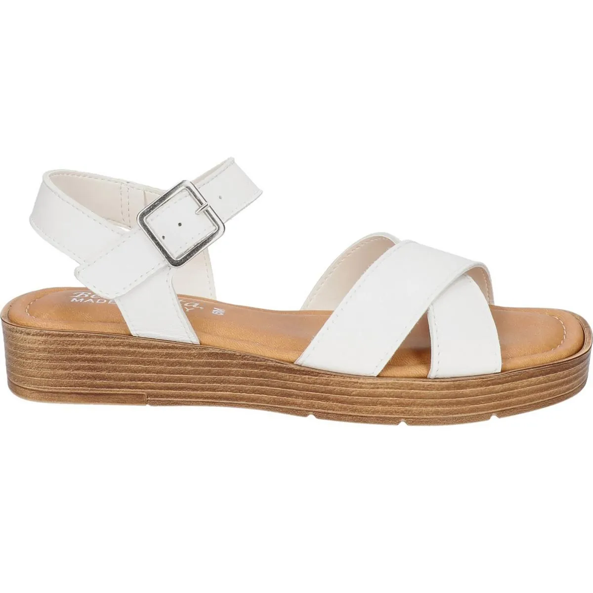 Car-Italy Womens Leather Dressy Wedge Sandals