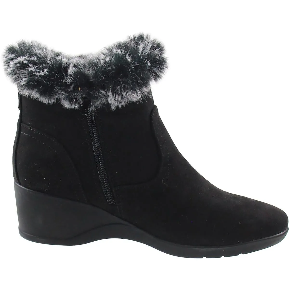 Carleen Womens Faux Fur Man Made Wedge Boots